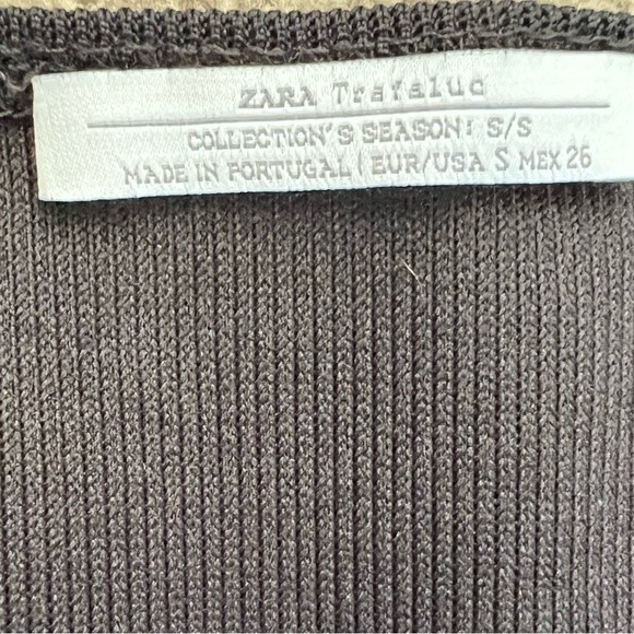 ZARA Black Zipper Front Short Mini Dress Short Sleeve Women's size Small - Picture 4 of 6